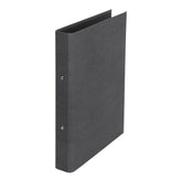 Bigso Box of Sweden Ring Binder - Narrow Fibreboard and Linen Effect Document Organiser - Document Holder for Papers, Transparent Pockets or Dividers - Black
